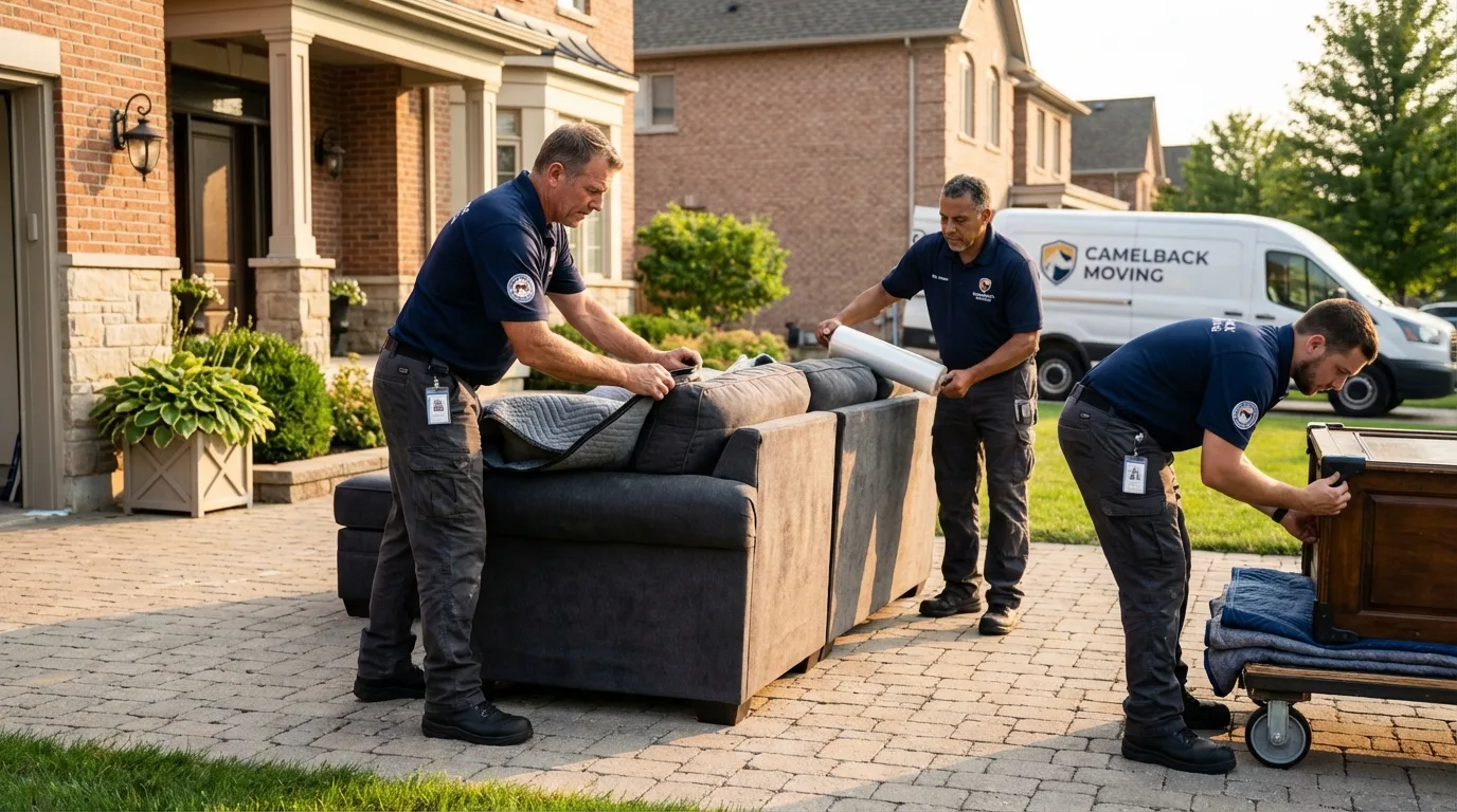 Large estate moving crew wrapping furniture in Lake Panasoffkee, FL